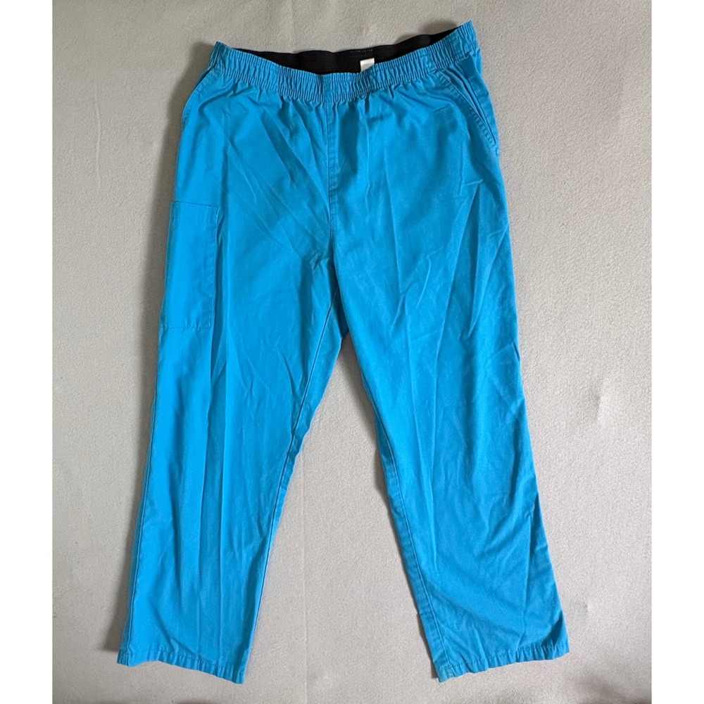 Blue Lotus Scrub Pants Mens Lrg Blue Elastic Waist Cargo Pocket Medical Uniform